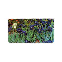Van Gogh Irises, Vintage Post Impressionism Art Personalized Address Labels