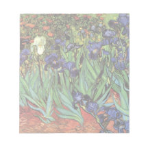 Van Gogh Irises, Vintage Post Impressionism Art Memo Notepads