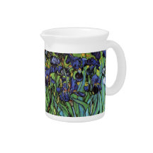Van Gogh Irises, Vintage Post Impressionism Art Beverage Pitchers