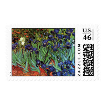 Van Gogh Irises, Vintage Post Impressionism Art Stamp