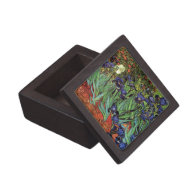 Van Gogh Irises, Vintage Post Impressionism Art Premium Keepsake Box