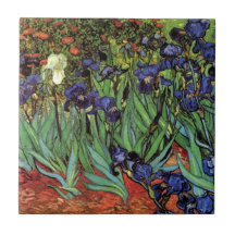 Van Gogh Irises, Vintage Post Impressionism Art Tile