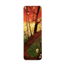 Van Gogh Japanese Flowering Plum Tree, Vintage Art Return Address Labels