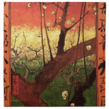 Van Gogh Japanese Flowering Plum Tree, Vintage Art Printed Napkins