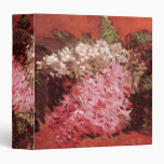 Van Gogh; Lilacs. Vintage Pink Flowers, Floral Art 3 Ring Binder