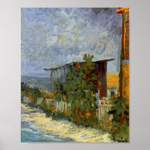 Van Gogh Montmartre Path with Sunflowers (F264a) Poster