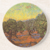 Van Gogh; Olive Grove: Orange Sky Coasters