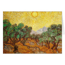 Van Gogh Olive Trees Yellow Sky & Sun (F710) Card