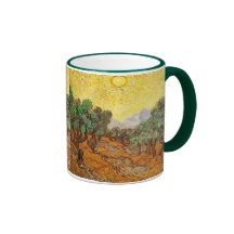 Van Gogh Olive Trees Yellow Sky & Sun (F710) Coffee Mug
