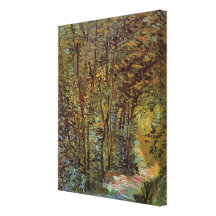 Van Gogh Path in the Woods, Vintage Impressionism Stretched Canvas Print
