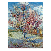 Van Gogh Pink Peach Tree (F394) Fine Art Post Card