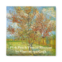 Van Gogh Pink Peach Tree in Blossom Fridge Magnet