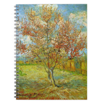 Van Gogh Pink Peach Tree in Blossom, Vintage Art Note Books