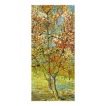 Van Gogh Pink Peach Tree in Blossom, Vintage Art Full Color Rack Card