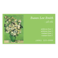 Van Gogh Pink Rose in a Vase professional business Business Card Templates