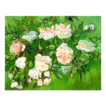 Van Gogh Pink Roses Invitations