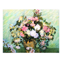 Van Gogh Pink Roses Invitations