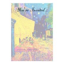 Van Gogh Pop Art Cafe Terrace At Night Custom Invitation