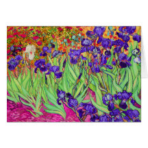 van gogh purple irises greeting cards