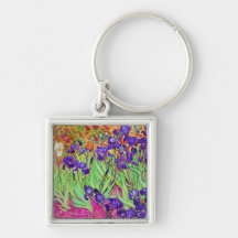 van gogh purple irises keychains