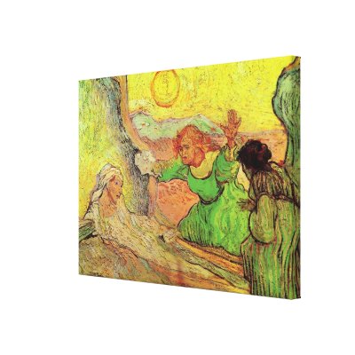 Van Gogh; Raising of Lazarus (after Rembrandt) Stretched Canvas Print Zazzle_wrappedcanvas