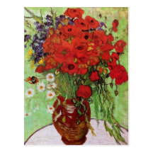 Van Gogh Red Poppies and Daisies Postcard