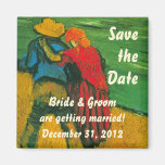 Van Gogh Save the Date! Two Lovers Fridge Magnets