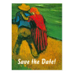 Van Gogh Save the Date! Two Lovers Post Card