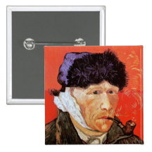Van Gogh Self-Portrait With Bandaged Ear Button