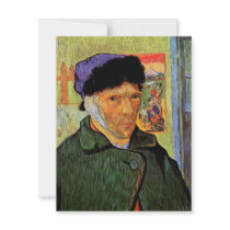 Van Gogh; Self Portrait with Bandaged Ear Custom Invitation