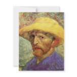 Van Gogh; Self Portrait with Straw Hat Personalized Invitation