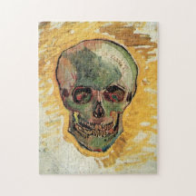 Van Gogh Skull, Vintage Impressionism Still Life Jigsaw Puzzle