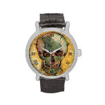 Van Gogh Skull, Vintage Impressionism Still Life Wrist Watches