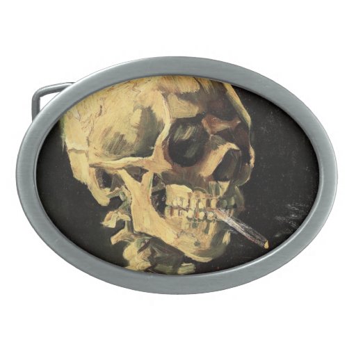 van gogh skull with burning cigarette belt buckle zazzle custom pewter christmas ornaments