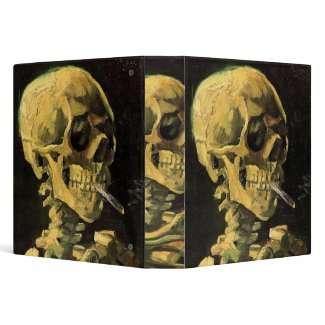 Van Gogh; Skull with Burning Cigarette zazzle_binder