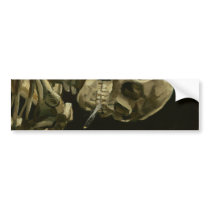 Van Gogh - Skull with Burning Cigarette Bumper Stickers