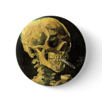 Van Gogh; Skull with Burning Cigarette Buttons
