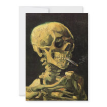 Van Gogh; Skull with Burning Cigarette Personalized Announcement