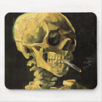 Van Gogh; Skull with Burning Cigarette Mouse Pad