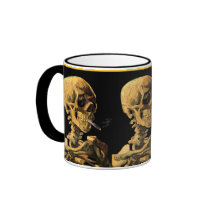 Van Gogh Skull With Burning Cigarette Mug
