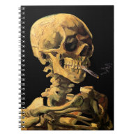 Van Gogh Skull With Burning Cigarette Notebooks
