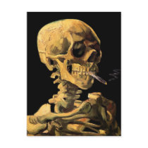 Van Gogh Skull With Burning Cigarette Postcard