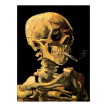 Van Gogh Skull With Burning Cigarette Poster posters