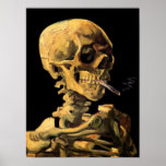 Van Gogh Skull With Burning Cigarette Poster