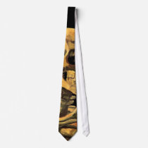 Van Gogh Skull With Burning Cigarette Tie