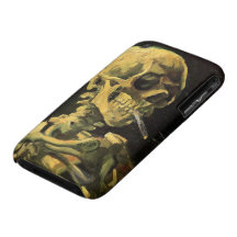 Van Gogh Skull with Burning Cigarette, Vintage Art iPhone 3 Case