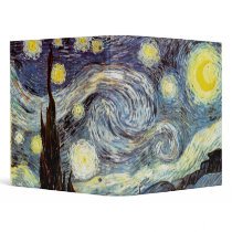 Van Gogh Starry Night 3 Ring Binders