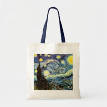 Van Gogh Starry Night (F612) Vintage Fine Art Tote Bags