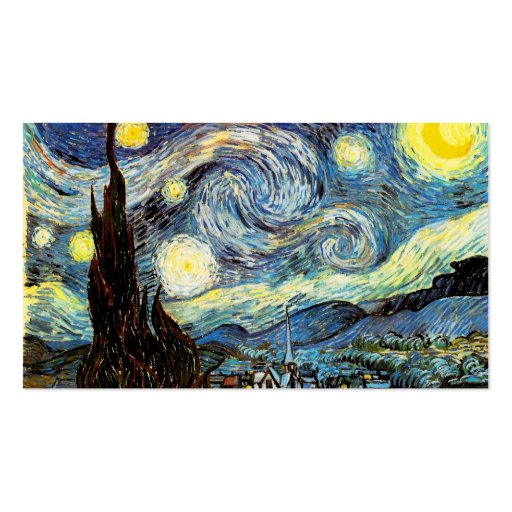 Van Gogh Starry Night (F612) Vintage Fine Art Business Cards (back side)
