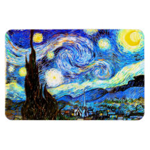 Van Gogh Starry Night (F612) Vintage Fine Art Flexible Magnets
